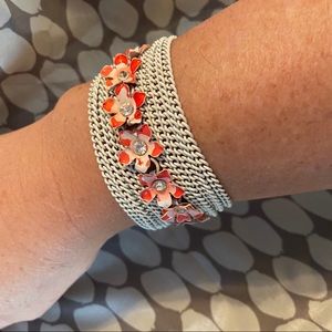 Vintage bracelet - pink and white